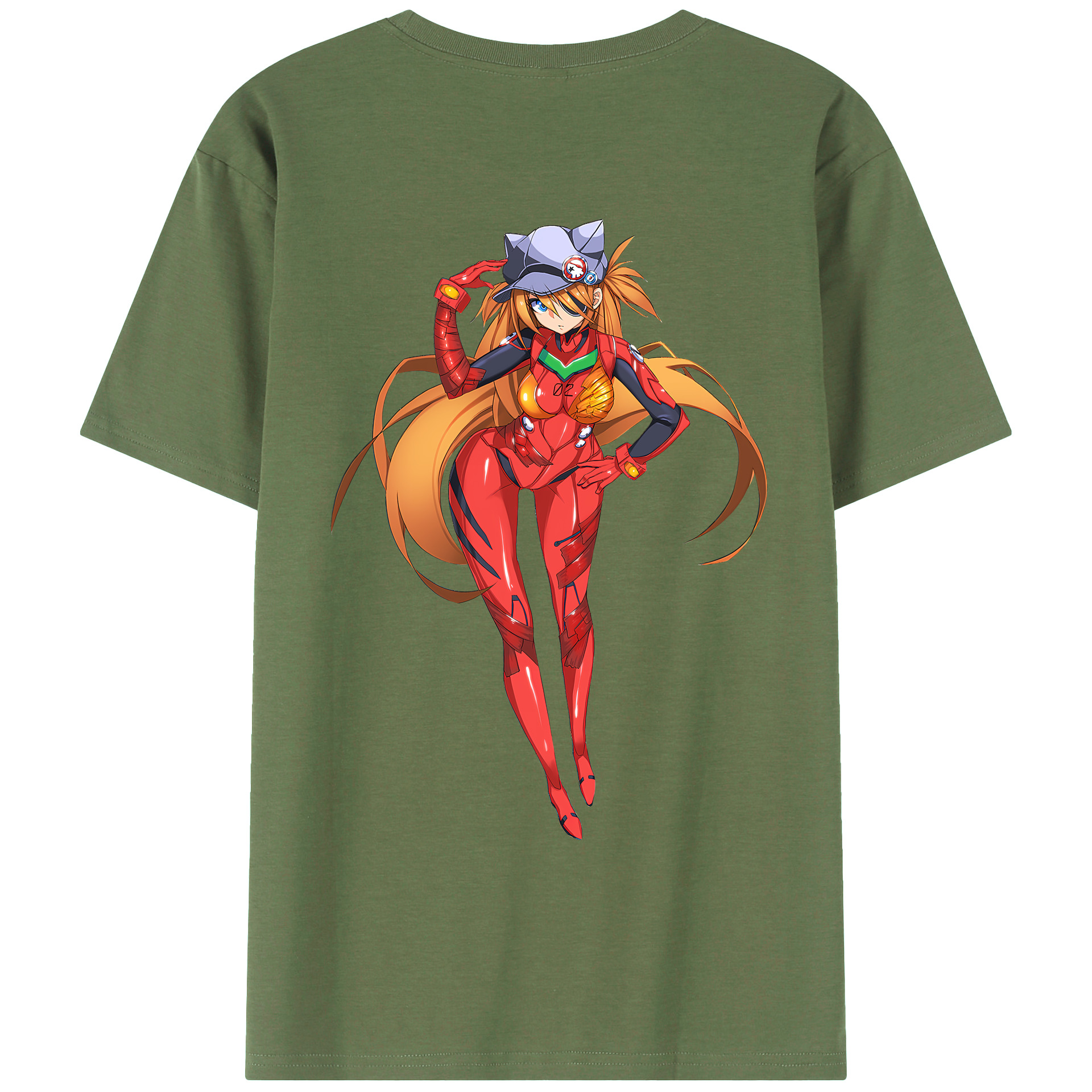 （画像用） EVA 新世紀エヴァンゲリオン 綿100％ メンズ半袖Tシャツ（バックプリント） 通気性